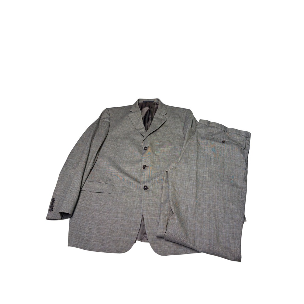 NWOT Burberry London Mens Grey Glen Plaid‎ Super 100s Wool Suit 46L W40 L38 USA